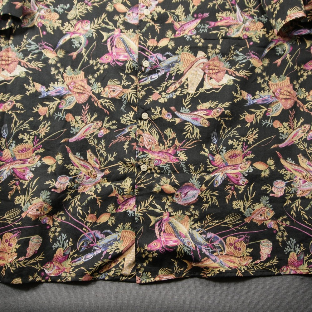 Vintage 90s Reyn Spooner Egyptian Cotton Aquatic Fish Lobster Men Shirt XL Aloha - Picture 8 of 13